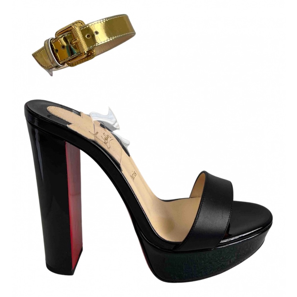 Christian Louboutin Black and Gold High Heel Sandals
